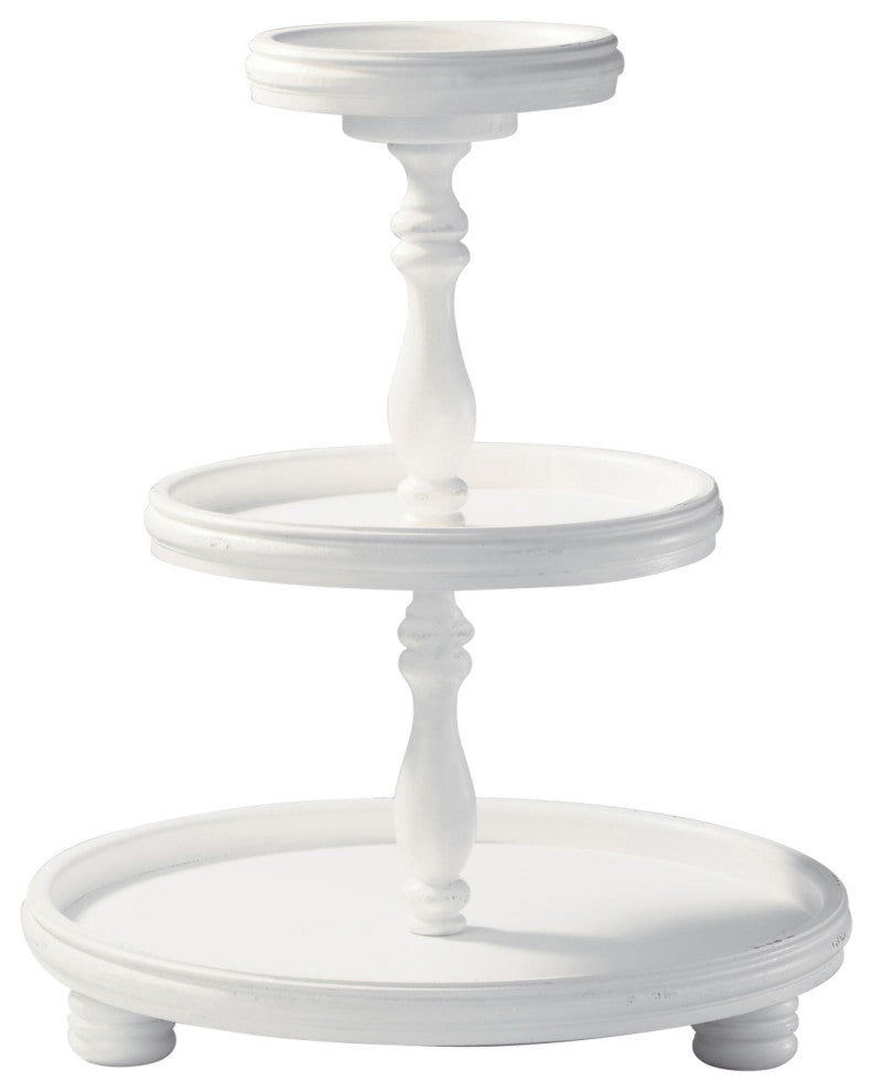 3 Tier Wooden Display Stand, Cream