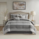 Madison Park Dax Microsuede Colorblock 7-Piece Comforter Set, Grey, King