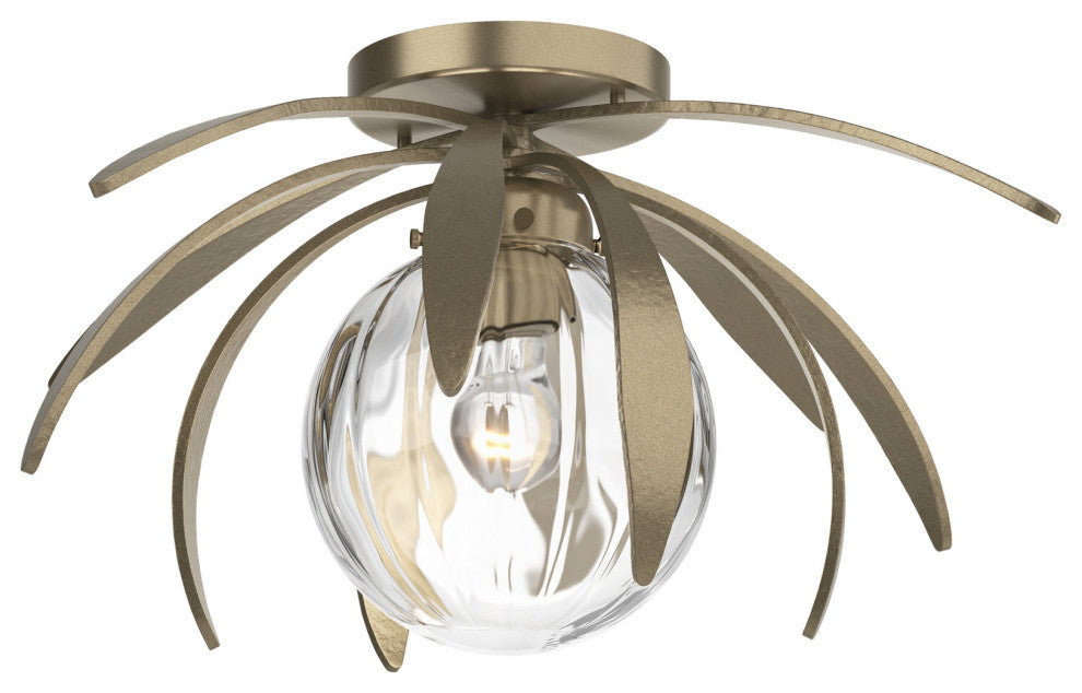 Dahlia Flush Mount, Soft Gold, Water Glass