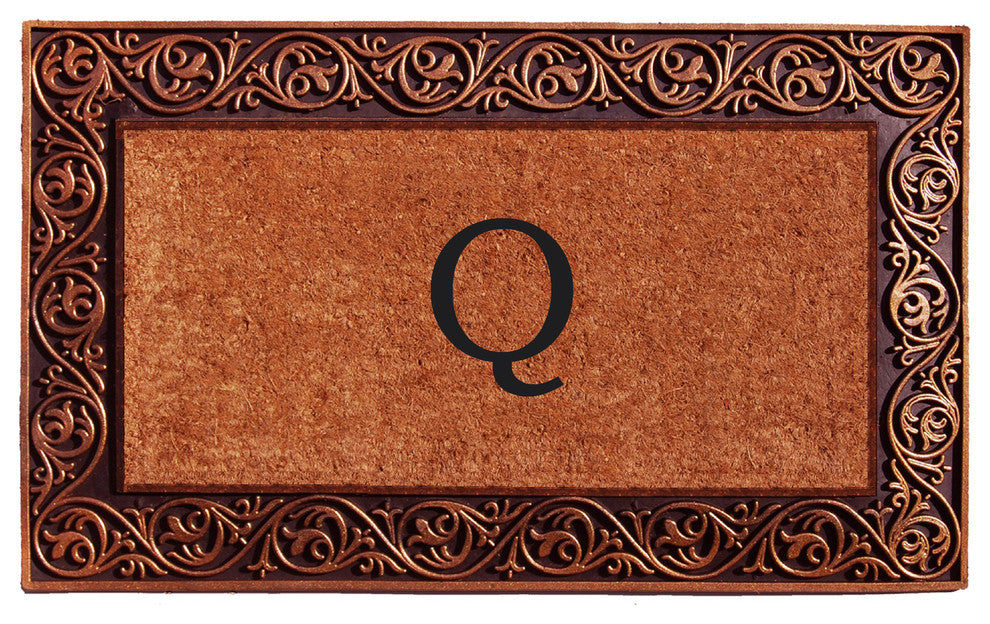 Prestige Bronze Monogram Doormat 18"x30", Letter Q