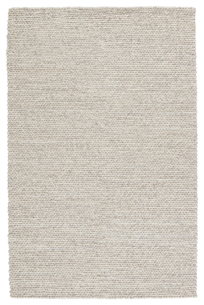 Jaipur Living Braiden Handmade Solid Area Rug, Cream/Light Gray, 10'x14'