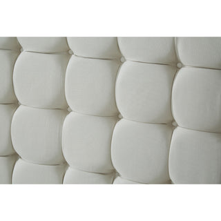 Baldwin Button Tufted Platform Bed, Off White, King