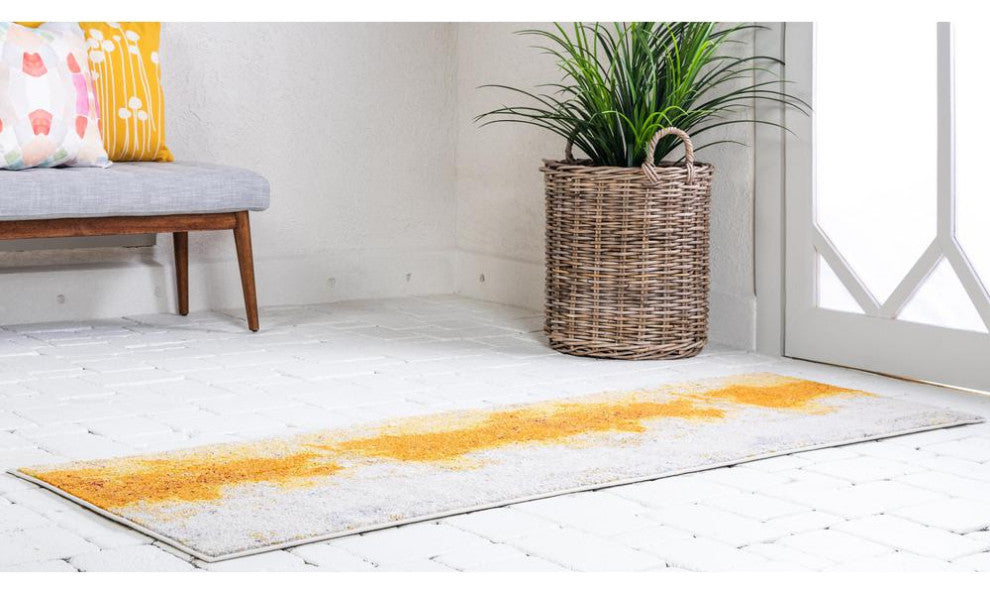 Rug Unique Loom Estrella Yellow Runner 2' 7 x 10' 0