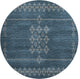 Addison Premium Washable Mayfield AMF109 Blue 8'' x 8'' Round Rug