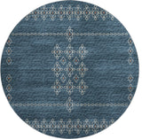 Addison Premium Washable Mayfield AMF109 Blue 8' x 8' Round Rug