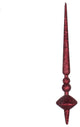 Vickerman M183365G 12" Burgundy Glitter Cupola Finial Ornament, Pack of 3