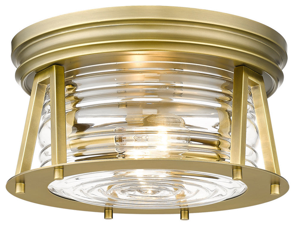 Zlite 491F2-RB 2-Light Flush Mount, Clear