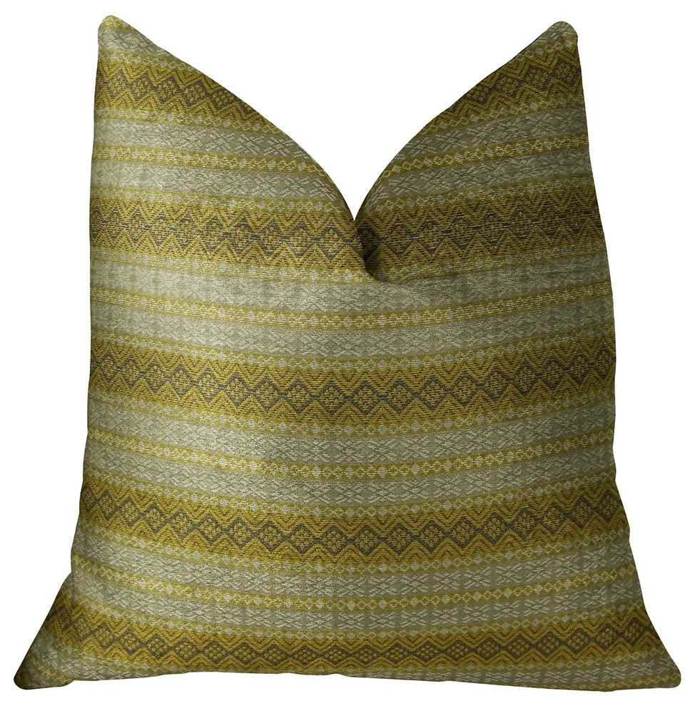 Bridge Cliff Taupe and Gray Handmade Luxury Pillow, 20"x20"