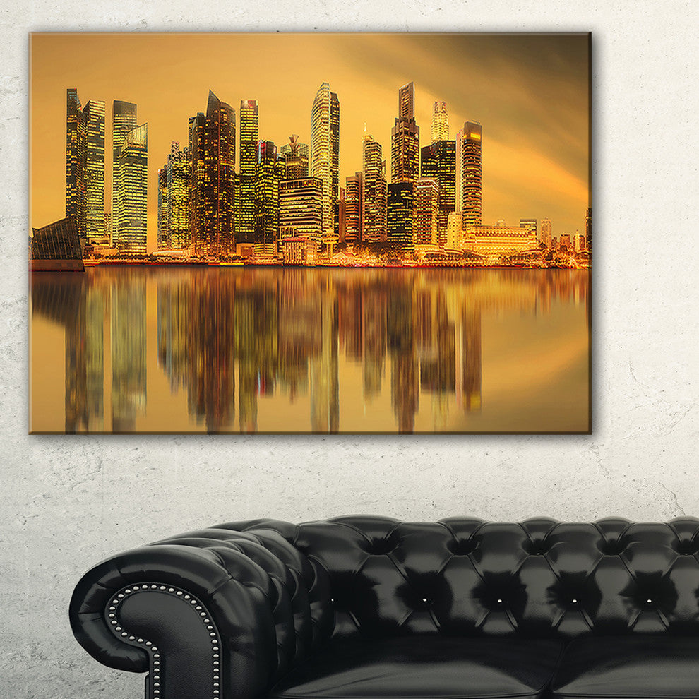 "Singapore Marina Bay Skyscrapers" Canvas Print40"x20"