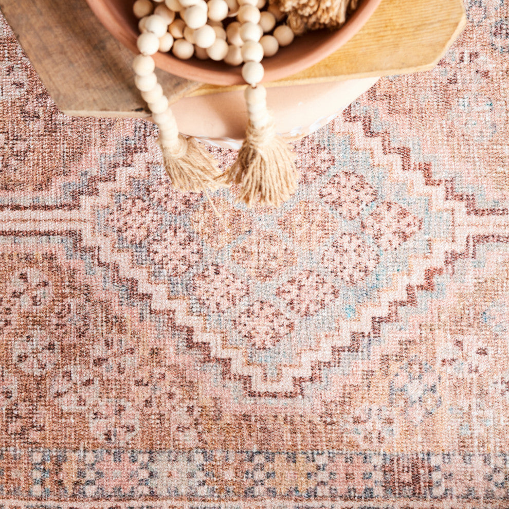 Machine Washable Jaipur Living Marquesa Trellis Light Pink/Blue Area Rug, 6'x9'