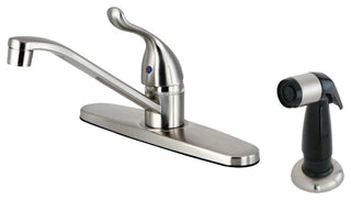 Kingston Single-Handle 8" Centerset Kitchen Faucet w/Sprayer, Brushed Nickel
