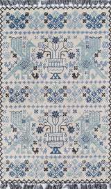 Momeni Tahoe Wool Hand Tufted Blue Area Rug, 2'x3'