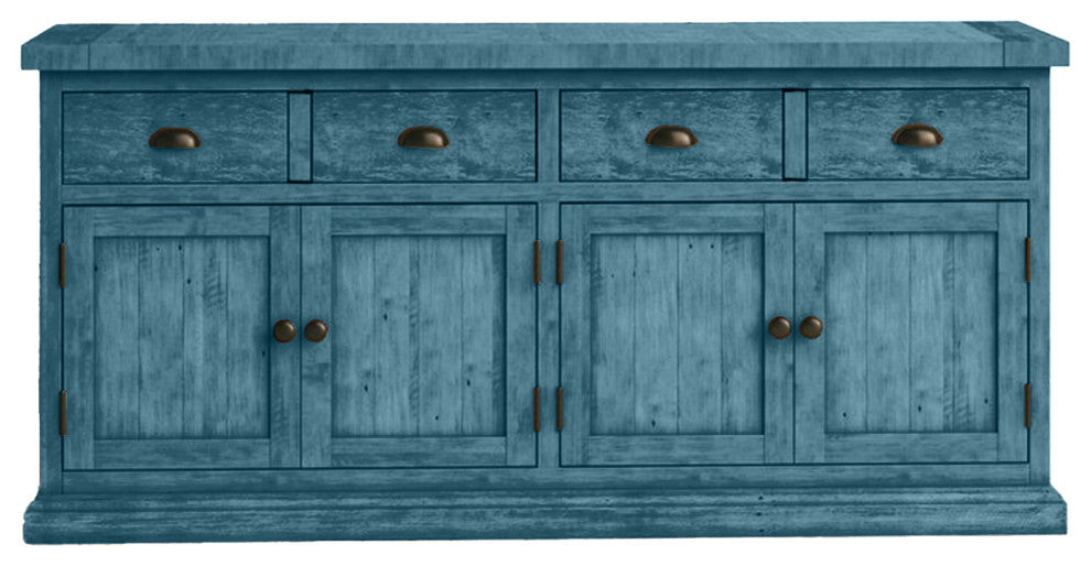 80" Rustic Sideboard Buffet, Smokey Blue