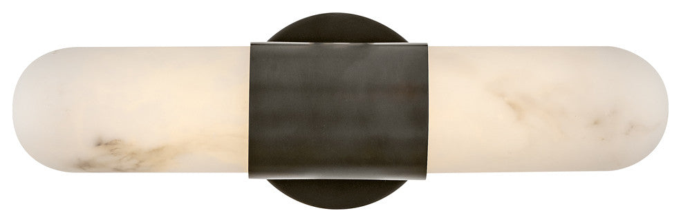 Hinkley Ibiza 16" Md LED Bath Vanity Light Fixture, Black Oxide + Faux Alabaster