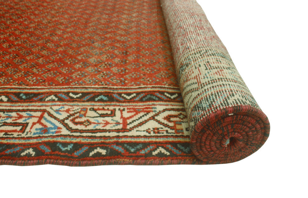 Fine Vintage Distressed Niloufar Rust/Beige Runner, 3'3x10'0