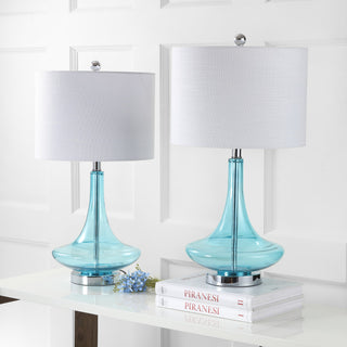Cecile 25.5" Glass Teardrop Table Lamp, Set of 2