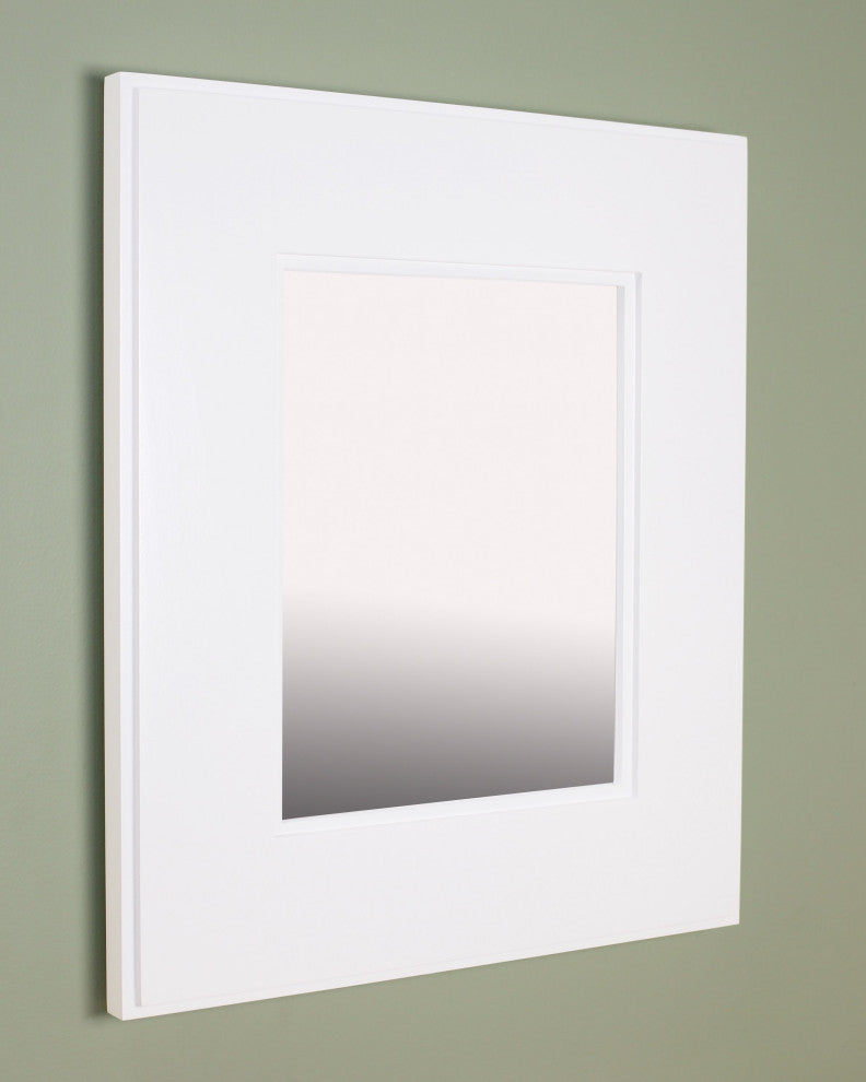 Compact Portrait 11"x14" Mirrored Medicine Cabinet by Fox Hollow Furnishings, Shaker White