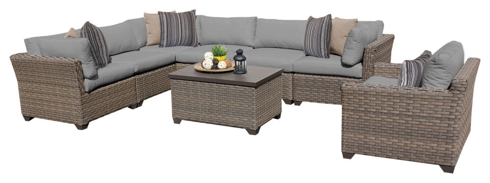 Monterey 8 Piece Outdoor Wicker Patio Furniture Set 08b