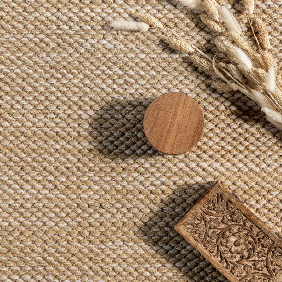 Nuloom Handwoven Solid Area Rug, Tan 7'6"x9'6"