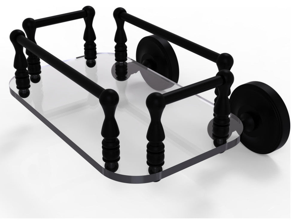 Prestige Regal Wall Mounted Glass Guest Towel Tray, Matte Black