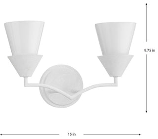 Pinellas Collection Two-Light Contemporary Vanity Light, White Plaster