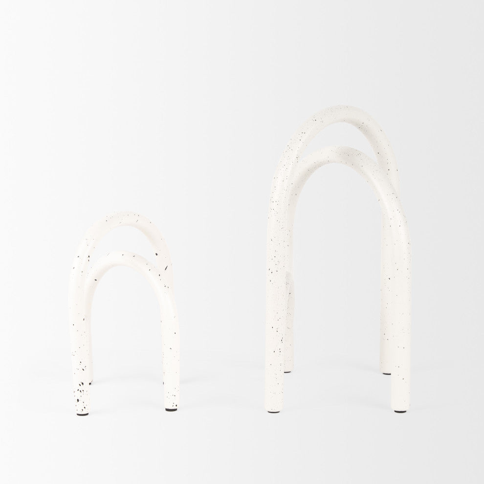 Springe White and Gray Speckled Arch Decorative Object, Set of 2