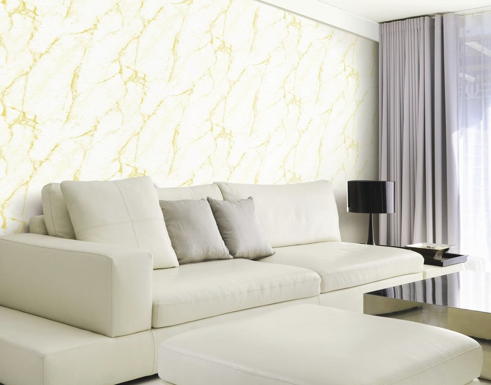Serendipity 2, Traditional Damask Solid Wallpaper, Cream, Beige, Sample