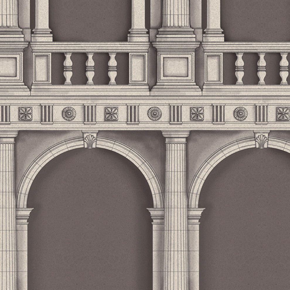 Classic Architecture Peel and Stick Vinyl Wallpaper , Brown, 24"w X 60"h