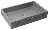 Alfi Brand 24" Solid Concrete Rectangular Above Mount Vessel Sink