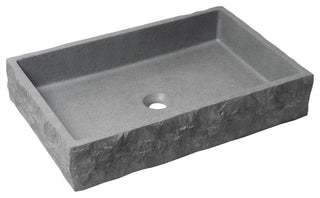 Alfi Brand 24" Solid Concrete Rectangular Above Mount Vessel Sink