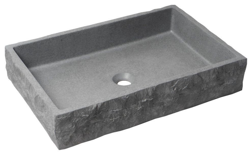 Alfi Brand 24" Solid Concrete Rectangular Above Mount Vessel Sink