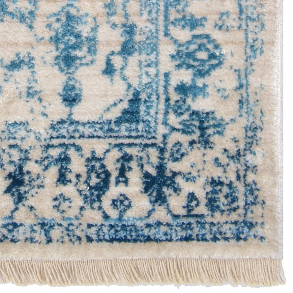 MACHINE MADE POLYESTER AREA RUGS  -Ivory Blue Color, Oriental ,Living room rugs