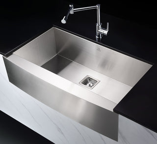 Stainless Steel 32" 0-Hole Single Bowl Kitchen Sink,Brushed Satin