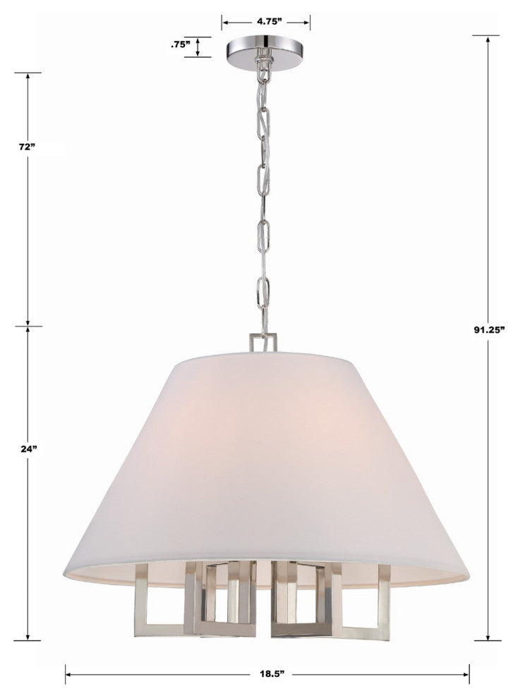 Crystorama Lighting Group 2256 Westwood 6 Light 24"W Pendant - Vibrant Gold