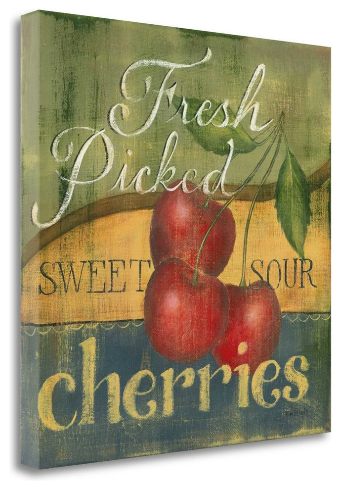 "Cherries" By Kim Lewis, Giclee Print on Gallery Wrap Canvas, Ready to Hang