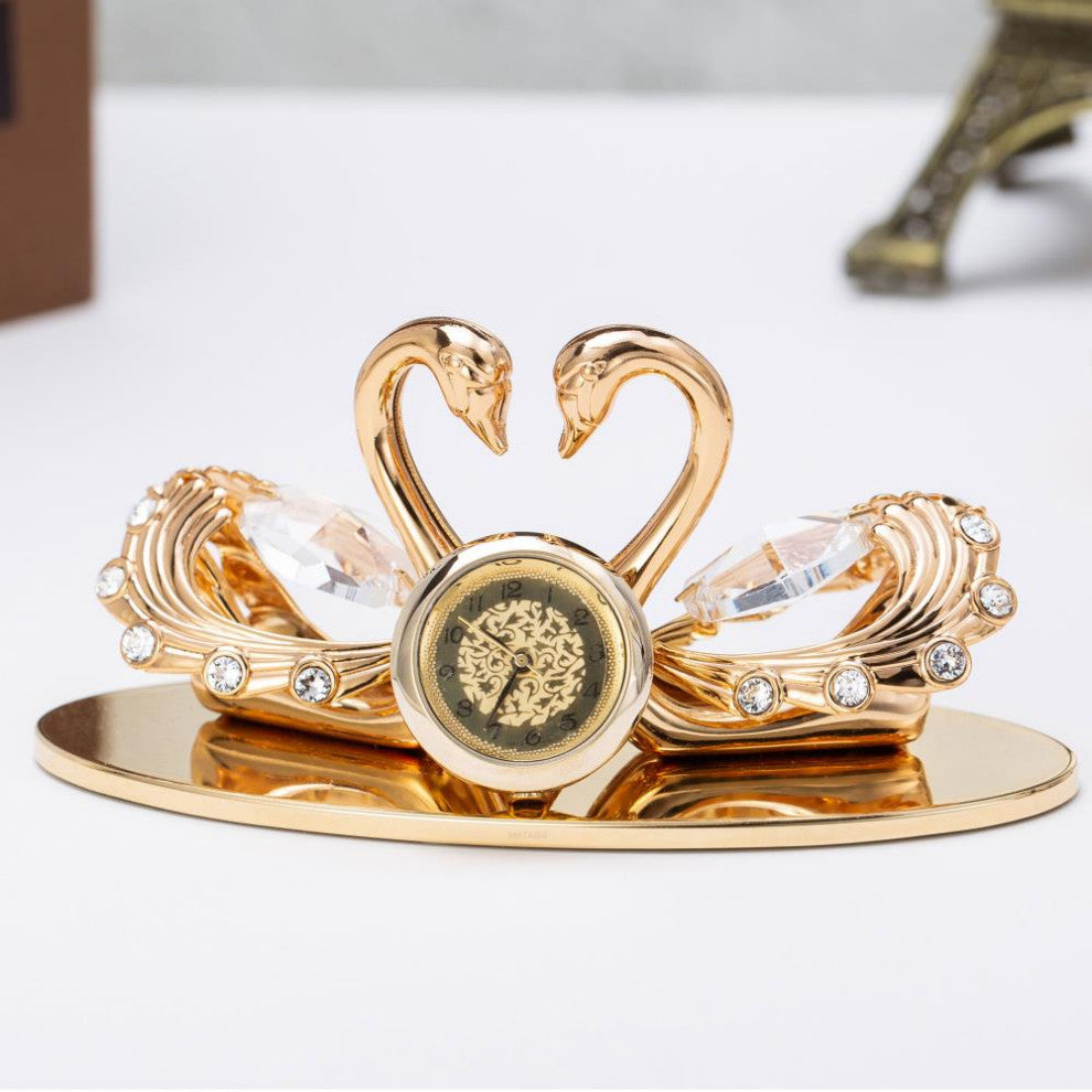 Matashi 24K Gold Plated Loving Swans Figurine