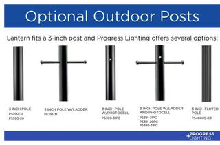 Progress Lighting 1-9W LED Post Lantern, Black