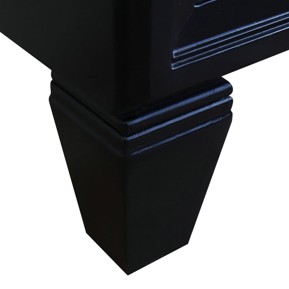 43" Single Vanity, Black Finish With Gray Granite