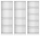 Chelton 3 Piece Living Room Set with 3 Bookcases, Matt Gray/ White