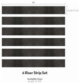 Crocodile Peel and Stick Stair Riser Strips, Black, 48"w X 7"h, 6 Pack