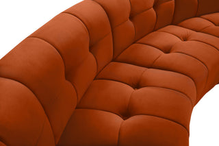 Limitless Velvet Upholstered 3-Piece Modular Sectional, Cognac