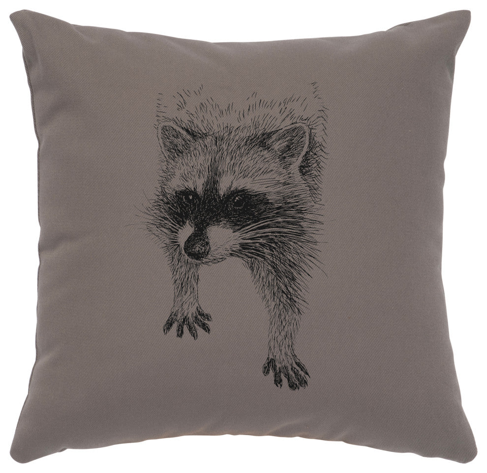 Image Pillow 16x16 Raccoon Cotton Chrome