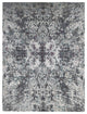 Carbon Gray Modern Abstract Design Hand Knotted Wool and Silk Rug 9'10"x13'7"