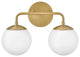 Lark Julep Bathroom Vanity Light, Lacquered Brass, 2 Light