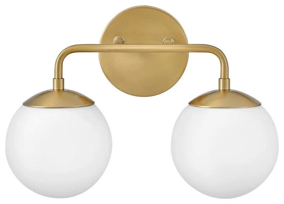 Lark Julep Bathroom Vanity Light, Lacquered Brass, 2 Light