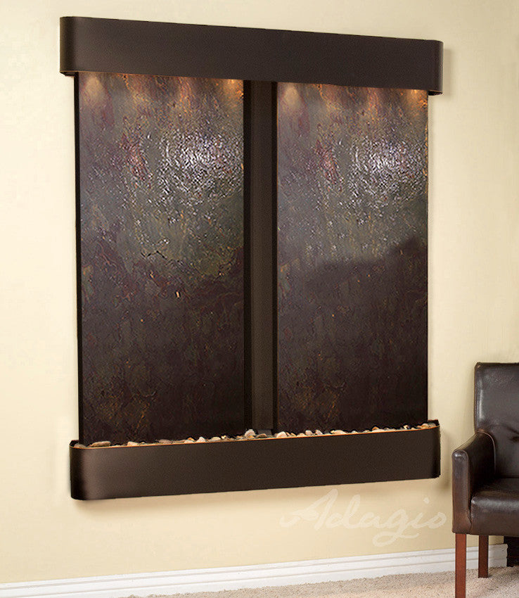 Cottonwood Falls Water Fountain, Multi-Color, Blackened Copper, Round