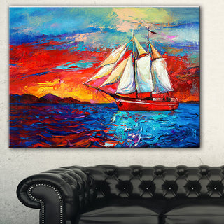 "Sail Ship During Sunset" Canvas Print