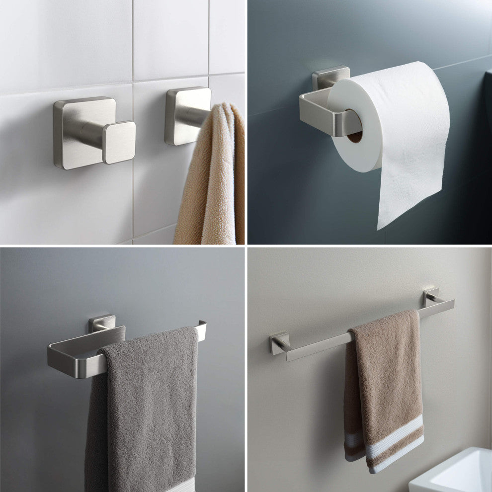 Blaze 5 Piece Bathroom Hardware Set, Brushed Nickel