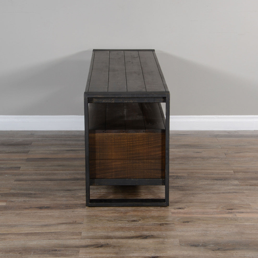 64" TV Stand Media Console Modern Rustic Industrial Cabinet