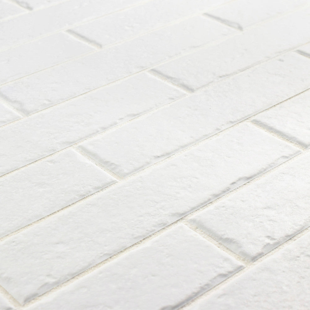 Brooklin Brick Cotto Porcelain Floor and Wall Tile, White